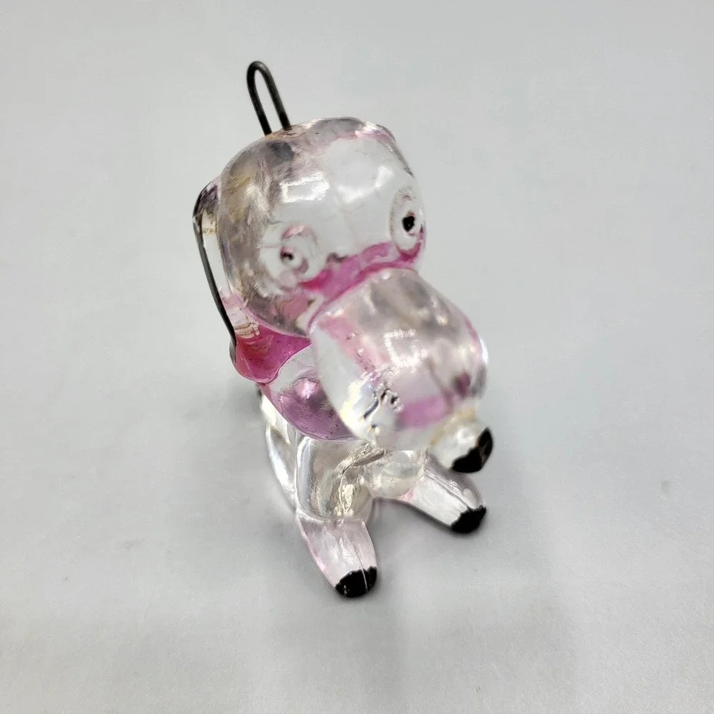Vintage Lucite Acrylic Christmas Ornaments Figurines Animal Set of 3 Holiday